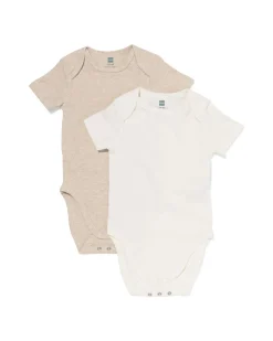 baby meegroeiromper LENZING™ ECOVERO™ rib - 2 stuks naturel