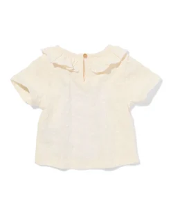 baby T-shirt geborduurd gebroken wit