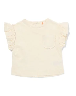 baby T-shirt jersey broderie gebroken wit