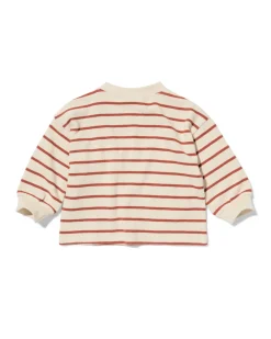 baby T-shirt jersey strepen bruin
