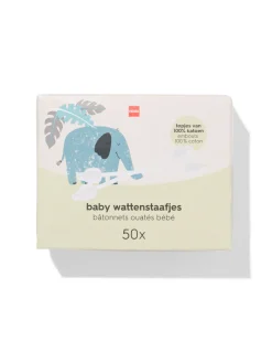 baby wattenstaafjes katoen/papier - 50 stuks
