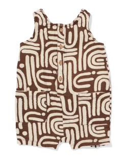 babyjumpsuit abstract bruin