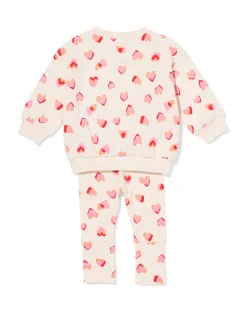 babykledingset comfy fit rib hartjes ecru