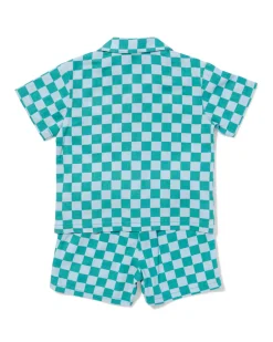 babykledingset comfy fit ruiten blauw