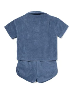 babykledingset comfy fit badstof blauw