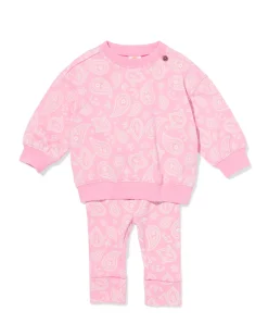 babykledingset comfy fit sweatstof paisley roze