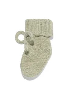 babysokken gebreid wol middengroen