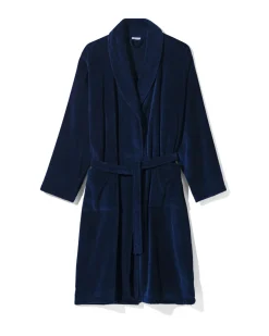 badjas velours donkerblauw
