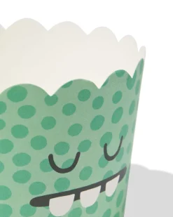 bakjes 9.3x6cm papier monster - 8 stuks