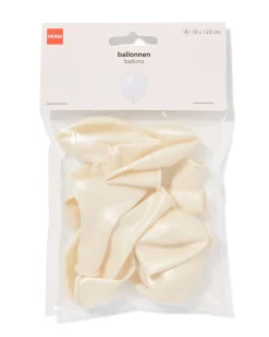 ballonnen 23cm metallic wit - 10 stuks