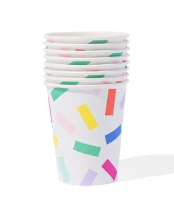 bekers 250ml confetti - 8 stuks