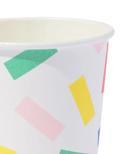 bekers 250ml confetti - 8 stuks