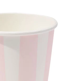 bekers 250ml papier strepen - 8 stuks