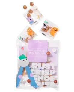 bio rijst crisp snoepjes appel-banaan uitdeelzak - 8 stuks