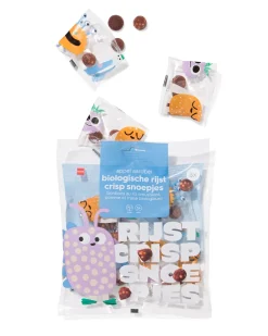 bio rijst crisp snoepjes appel-aardbei uitdeelzak - 8 stuks