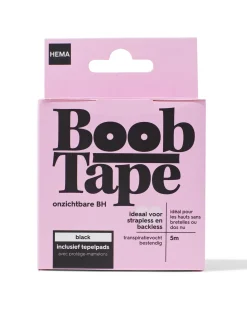 boobtape zwart 5m inclusief tepelpads