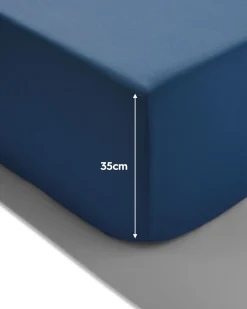boxspring hoeslaken 80x200cm zacht katoen blauw