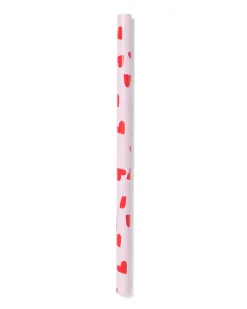 cadeaupapier 200x70cm hartjes rood