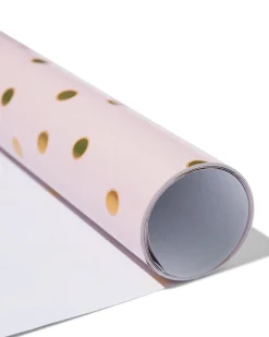 cadeaupapier 200x70cm stippen goud