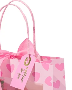 cadeautas 24x11x20cm hartjes roze