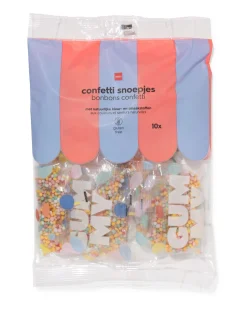 confetti bites glutenvrij uitdeelzak - 10 stuks