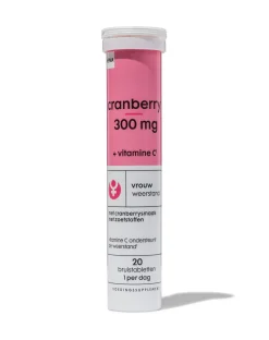 cranberry 300mg + vitamine C bruistabletten - 20 stuks