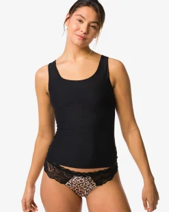 dames bh hemd smoothing met ingebouwde cups zwart