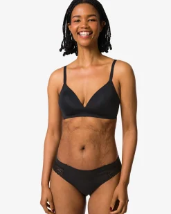 dames brazilian micro met kanten inzet zwart