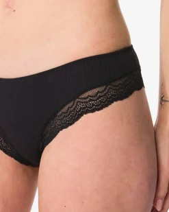 dames brazilian rib met kant zwart
