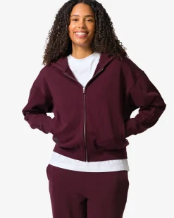 dames sweatvest bordeauxrood