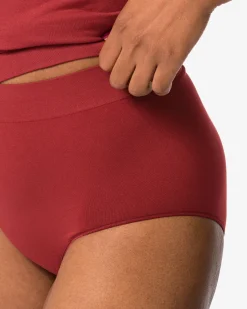 dames tailleslip naadloos micro donkerrood