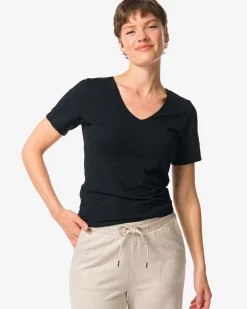 dames T-shirt perfect comfort katoen zwart