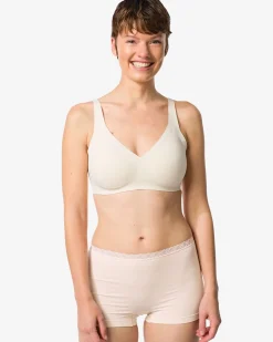 damesboxer naadloos micro met kant naturel