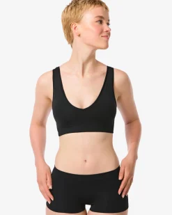 damesboxer naadloos rib zwart