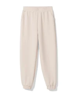 damesjoggingsbroek loose fit creme