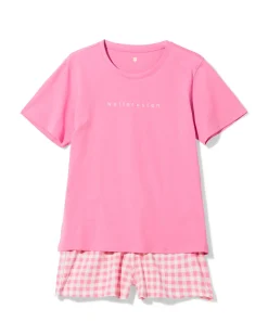 damesshortama jersey ruiten roze