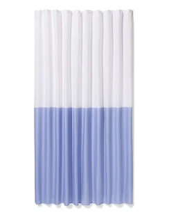 douchegordijn 180x200cm polyester linnenlook blok blauw