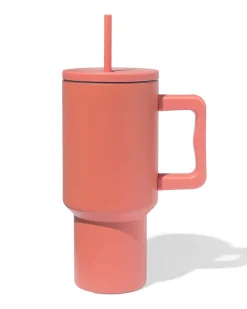 drinkbeker met rietje 900ml rvs terra