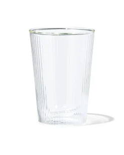 dubbelwandig glas streep reliëf 350ml