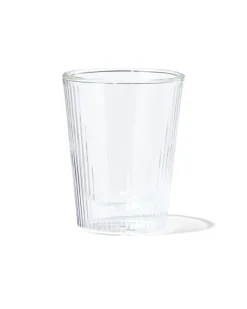 dubbelwandig glas streep reliëf 200ml