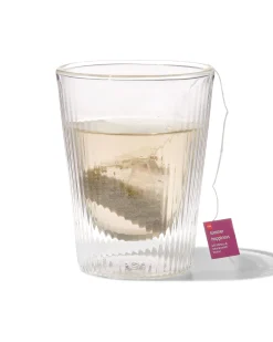 dubbelwandig glas streep reliëf 200ml