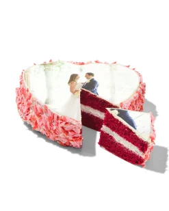 fototaart hart red velvet 8 p.