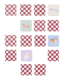 geheugenspel katten en honden roze/aubergine
