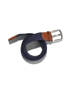 gevlochten elastische heren riem 3.5cm blauw
