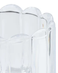 glas voor geurkaars ⌀12x10cm ribbel transparant