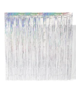 glittergordijn 200cm zilver