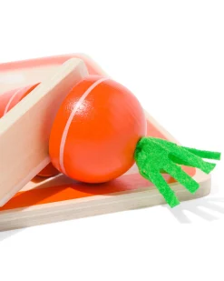 groente- en fruitset hout 6-delig