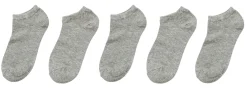 heren enkelsokken - 5 paar grijs