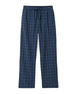 heren pyjamabroek regular fit ruit donkerblauw