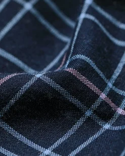 heren pyjamabroek regular fit ruit donkerblauw